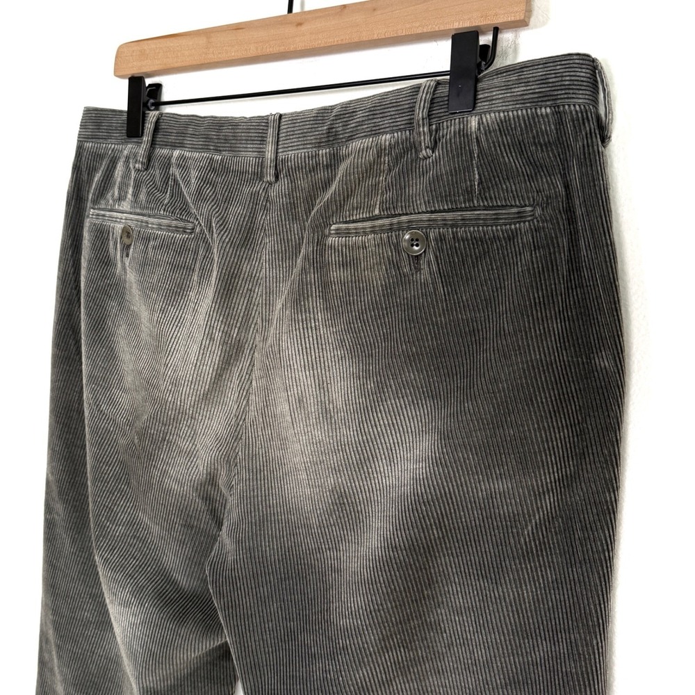 FEDELI Mens Corduroy Pants W: 32 Gray Pleated‎ Front Made in Italy $750 - Picture 6 of 7